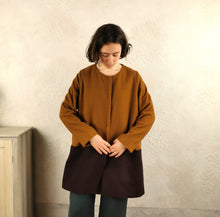 Carica l'immagine nel visualizzatore di Gallery, Giacca lana senape/vinaccia- Pezzo Unico