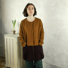 Carica l'immagine nel visualizzatore di Gallery, Giacca lana senape/vinaccia- Pezzo Unico