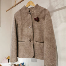Carica l'immagine nel visualizzatore di Gallery, Giacca collo coreana lana sabbia - Pezzo Unico