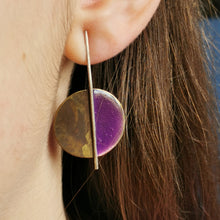 Carica l'immagine nel visualizzatore di Gallery, Orecchino di ottone smaltato simmetrico, vari colori