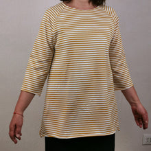 Carica l'immagine nel visualizzatore di Gallery, Maglietta lunga e svasata in jersey di cotone a righe