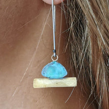 Carica l'immagine nel visualizzatore di Gallery, Orecchino minimal in argento, rame e ottone, varie forme - Pezzo unico