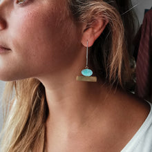 Carica l'immagine nel visualizzatore di Gallery, Orecchino minimal in argento, rame e ottone, varie forme - Pezzo unico