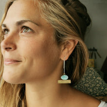 Carica l'immagine nel visualizzatore di Gallery, Orecchino minimal in argento, rame e ottone, varie forme - Pezzo unico