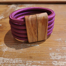 Carica l'immagine nel visualizzatore di Gallery, Bracciale Ecofriendly (5 cavi) in cavo elettrico rivestito e legno