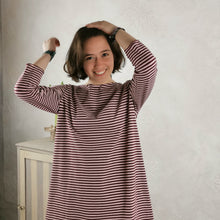 Carica l'immagine nel visualizzatore di Gallery, Abito/Maglia svasata in jersey di cotone a righe