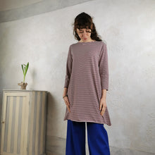 Carica l'immagine nel visualizzatore di Gallery, Abito/Maglia svasata in jersey di cotone a righe
