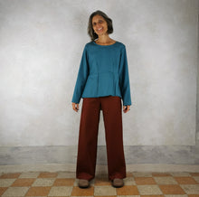 Carica l&#39;immagine nel visualizzatore di Gallery, pantalone dritto lana ruggine -pezzo unico
