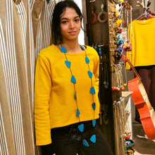 Carica l'immagine nel visualizzatore di Gallery, Collana in pelle con forme a trapezio
