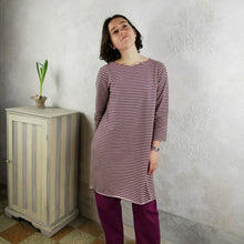 Carica l'immagine nel visualizzatore di Gallery, Abito/Maglia svasata in jersey di cotone a righe
