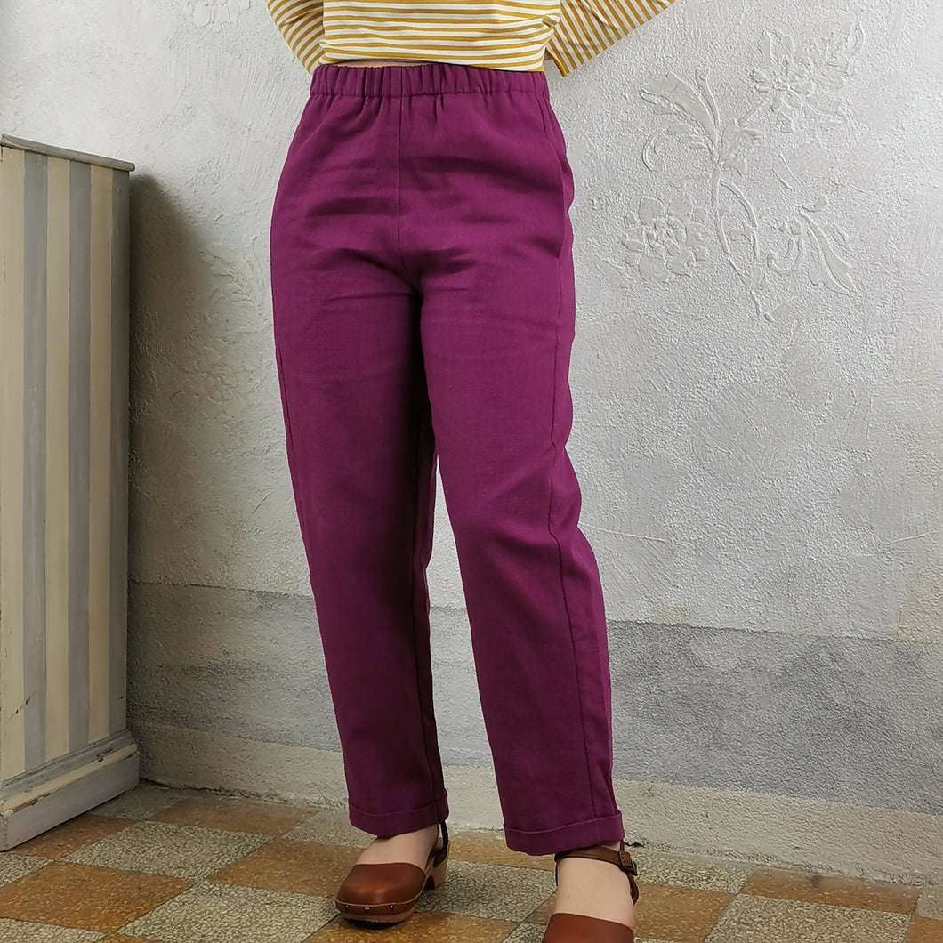 Pantalone con risvolta in lino - Pezzo Unico