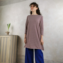 Carica l'immagine nel visualizzatore di Gallery, Abito/Maglia svasata in jersey di cotone a righe
